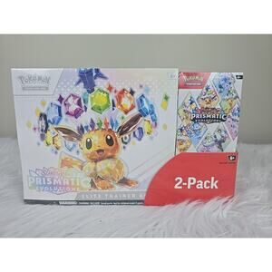 Pokemon Prismatic Evolutions Elite Trainer Box & Booster Bundle - Costco 2 Pack